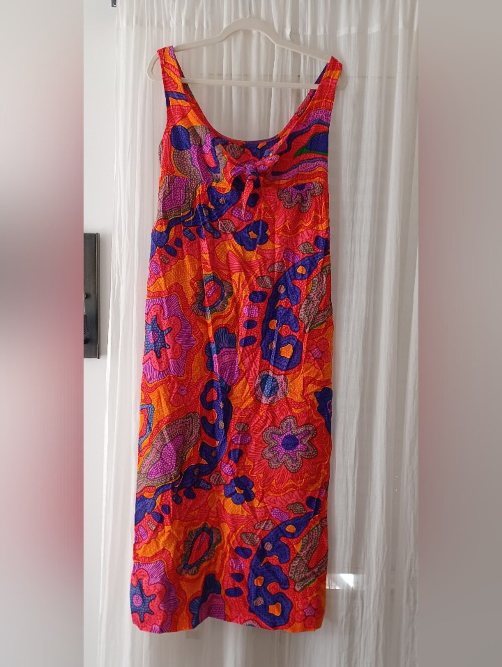 Vibrant 70s Barkcloth Summer Maxi